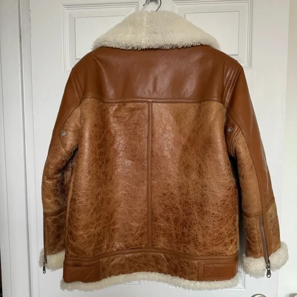 The Arrivals Moya Alpine Leather Shearling Jacket - Picture 3 of 9